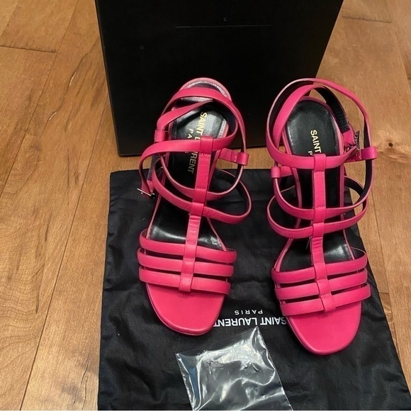 Yves Saint Laurent Bianca Platform Heels Sandals in Bright Pink Fuchsia • EU 37 - Picture 3 of 11